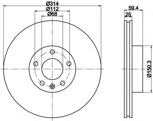 Disc frana 8DD 355 111-111 HELLA - Disc frana Disc frana 8DD 355 111-111 HELLA - Disc frana