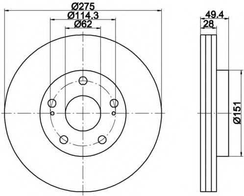 Disc frana 8DD 355 111-611 HELLA - Disc frana