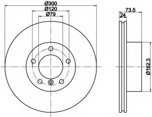 Disc frana 8DD 355 111-921 HELLA - Frana disc