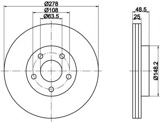 Disc frana 8DD 355 112-161 HELLA - Frana disc Disc frana 8DD 355 112-161 HELLA - Frana disc