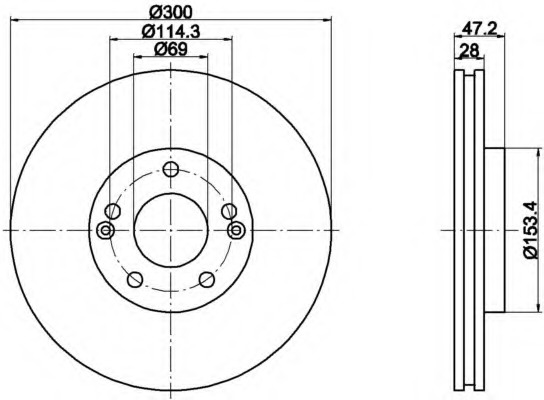 Disc frana 8DD 355 114-511 HELLA - Frana disc Disc frana 8DD 355 114-511 HELLA - Frana disc