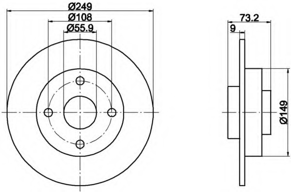 Disc frana 8DD 355 114-731 HELLA - Disc frana