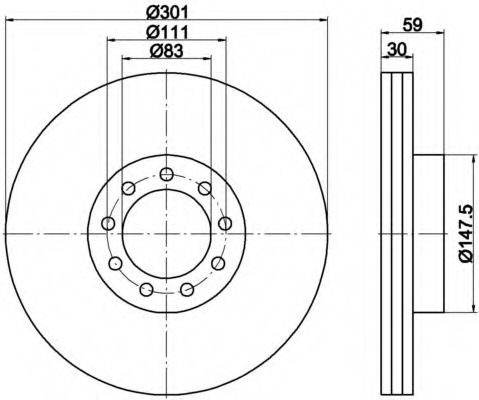 Disc frana 8DD 355 115-531 HELLA - Frana disc Disc frana 8DD 355 115-531 HELLA - Frana disc