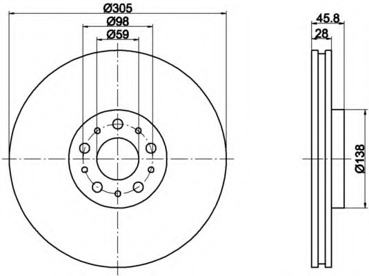 Disc frana 8DD 355 117-951 HELLA - Disc frana