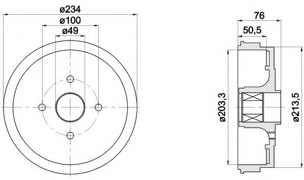 Tambur frana 8DT 355 300-671 HELLA - Frana tambur Tambur frana 8DT 355 300-671 HELLA - Frana tambur