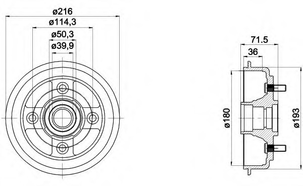 Tambur frana 8DT 355 300-851 HELLA - Tambur frana Tambur frana 8DT 355 300-851 HELLA - Tambur frana
