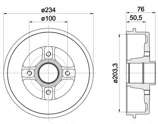 Tambur frana 8DT 355 301-401 HELLA - Frana tambur Tambur frana 8DT 355 301-401 HELLA - Frana tambur