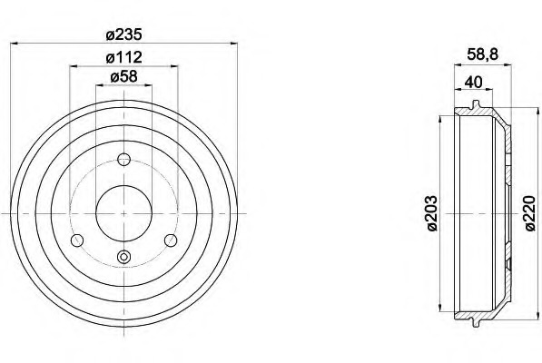 Tambur frana 8DT 355 301-851 HELLA - Tambur frana Tambur frana 8DT 355 301-851 HELLA - Tambur frana