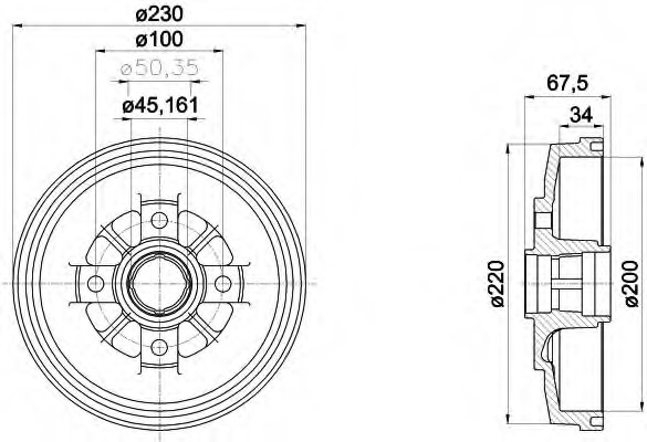 Tambur frana 8DT 355 301-941 HELLA - Frana tambur Tambur frana 8DT 355 301-941 HELLA - Frana tambur