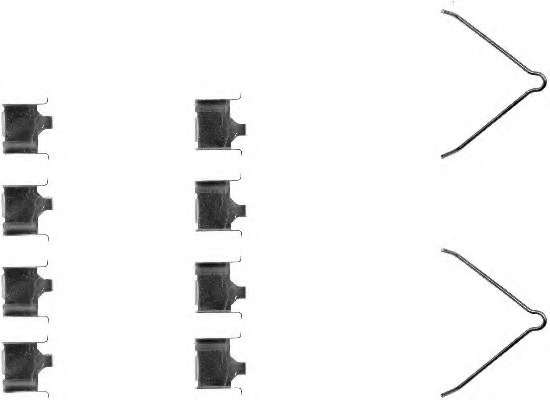 Set accesorii, placute frana 8DZ 355 202-451 HELLA - Componente/ accesorii frana