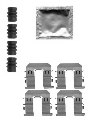 Set accesorii, placute frana 8DZ 355 205-271 HELLA - Componente/ accesorii frana