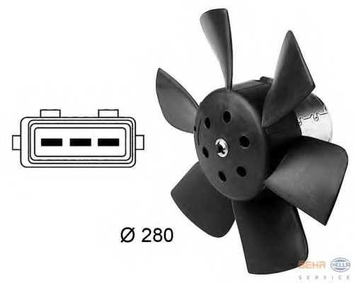 Ventilator, radiator 8EW 009 144-381 HELLA - Gmv (electroventilator )