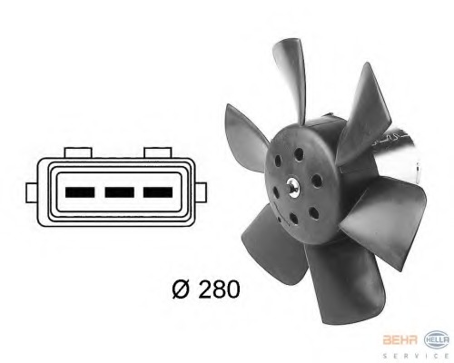 Ventilator, radiator 8EW 009 144-391 HELLA - Gmv (electroventilator )