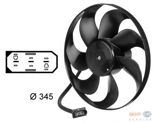 Ventilator, radiator 8EW 009 144-531 HELLA - Ventilator radiator