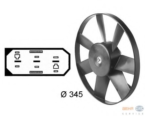 Ventilator, radiator 8EW 009 144-581 HELLA - Ventilator radiator