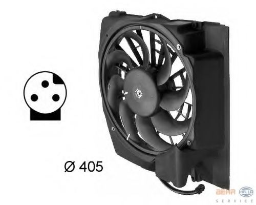 Ventilator, radiator 8EW 009 158-711 HELLA - Ventilator radiator