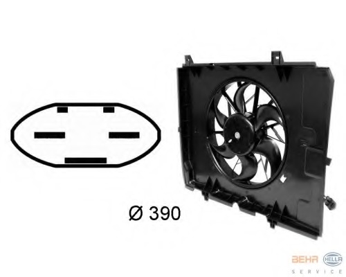 Ventilator, radiator 8EW 009 158-771 HELLA - Ventilator radiator