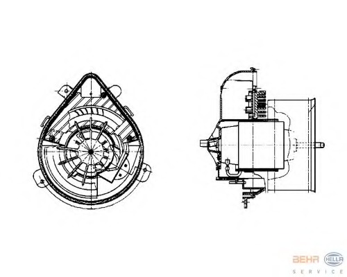 Ventilator, habitaclu 8EW 009 159-271 HELLA - Motor ventilator/piese