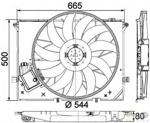 Ventilator, radiator 8EW 351 040-091 HELLA - Gmv (electroventilator ) Ventilator, radiator 8EW 351 040-091 HELLA - Gmv (electroventilator )