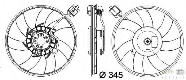 Ventilator, radiator 8EW 351 041-471 HELLA - Gmv (electroventilator )