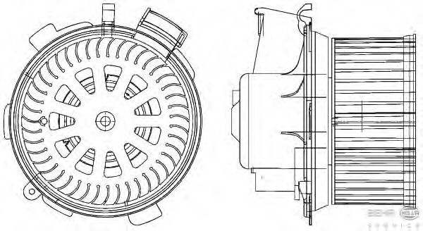 Ventilator, habitaclu 8EW 351 041-521 HELLA - Motor ventilator/piese