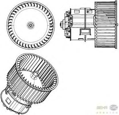 Ventilator, habitaclu 8EW 351 104-431 HELLA - Motor ventilator/piese
