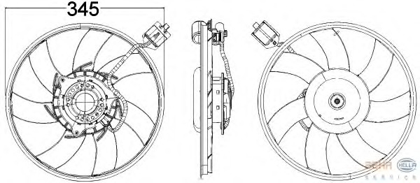 Ventilator, radiator 8EW 351 104-481 HELLA - Gmv (electroventilator )