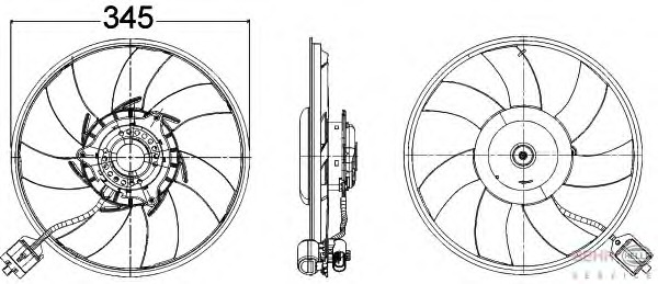 Ventilator, radiator 8EW 351 104-491 HELLA - Gmv (electroventilator )