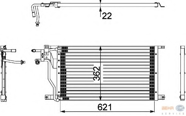 Condensator, climatizare 8FC 351 036-441 HELLA - Radiator clima
