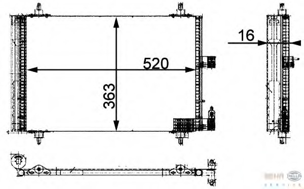 Condensator, climatizare 8FC 351 301-381 HELLA - Radiator clima Condensator, climatizare 8FC 351 301-381 HELLA - Radiator clima