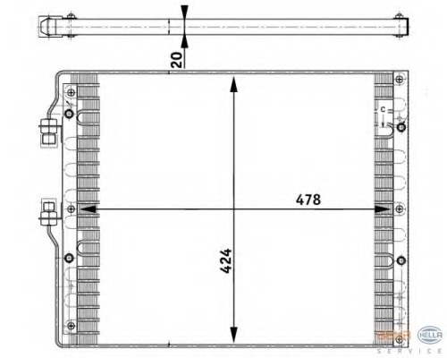 Condensator, climatizare 8FC 351 302-181 HELLA - Radiator clima Condensator, climatizare 8FC 351 302-181 HELLA - Radiator clima