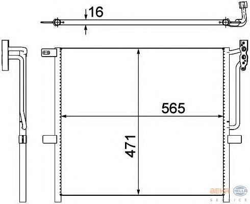 Condensator, climatizare 8FC 351 302-581 HELLA - Radiator clima
