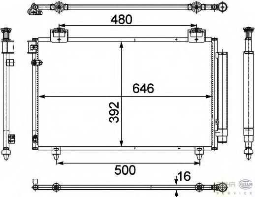 Condensator, climatizare 8FC 351 303-671 HELLA - Radiator clima