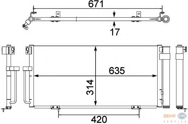 Condensator, climatizare 8FC 351 303-791 HELLA - Radiator clima Condensator, climatizare 8FC 351 303-791 HELLA - Radiator clima