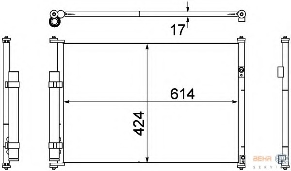 Condensator, climatizare 8FC 351 304-351 HELLA - Radiator clima