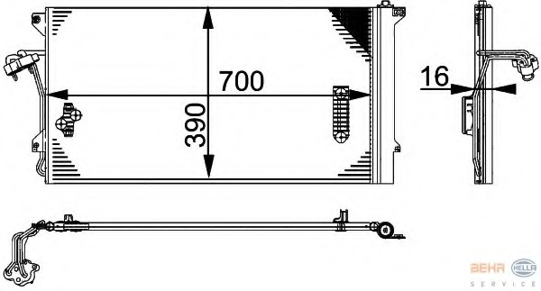 Condensator, climatizare 8FC 351 317-464 HELLA - Radiator clima