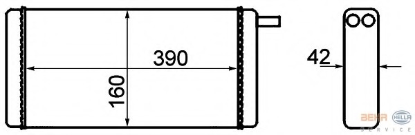 Schimbator caldura, incalzire habitaclu 8FH 351 308-731 HELLA - Radiator incalzire interior