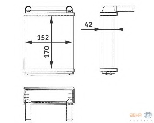 Schimbator caldura, incalzire habitaclu 8FH 351 312-521 HELLA - Schimbator caldura
