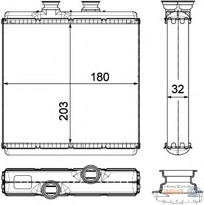 Schimbator caldura, incalzire habitaclu 8FH 351 315-411 HELLA - Schimbator caldura