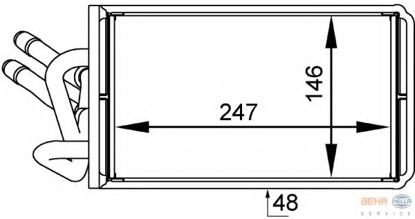 Schimbator caldura, incalzire habitaclu 8FH 351 333-041 HELLA - Schimbator caldura