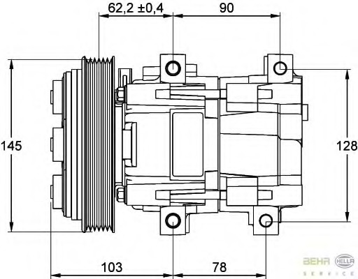 Compresor, climatizare 8FK 351 113-101 HELLA - Compresor/piese Compresor, climatizare 8FK 351 113-101 HELLA - Compresor/piese