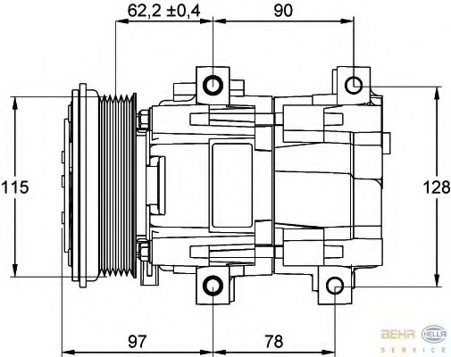 Compresor, climatizare 8FK 351 113-191 HELLA - Compresor/piese Compresor, climatizare 8FK 351 113-191 HELLA - Compresor/piese