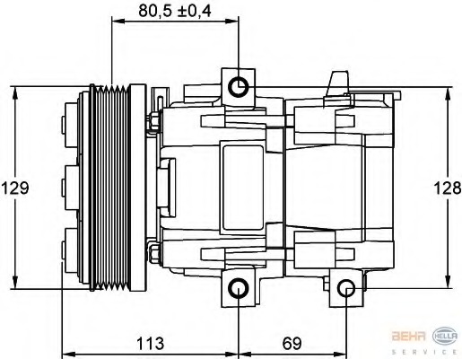 Compresor, climatizare 8FK 351 113-241 HELLA - Compresor/piese Compresor, climatizare 8FK 351 113-241 HELLA - Compresor/piese
