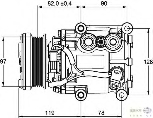 Compresor, climatizare 8FK 351 113-311 HELLA - Compresor/piese Compresor, climatizare 8FK 351 113-311 HELLA - Compresor/piese