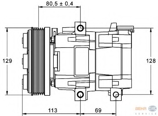 Compresor, climatizare 8FK 351 113-391 HELLA - Compresor/piese Compresor, climatizare 8FK 351 113-391 HELLA - Compresor/piese