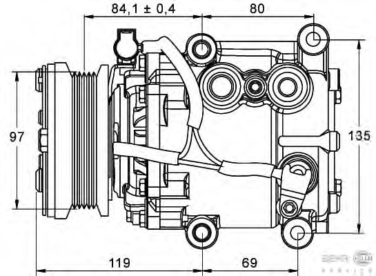 Compresor, climatizare 8FK 351 113-401 HELLA - Compresor/piese Compresor, climatizare 8FK 351 113-401 HELLA - Compresor/piese