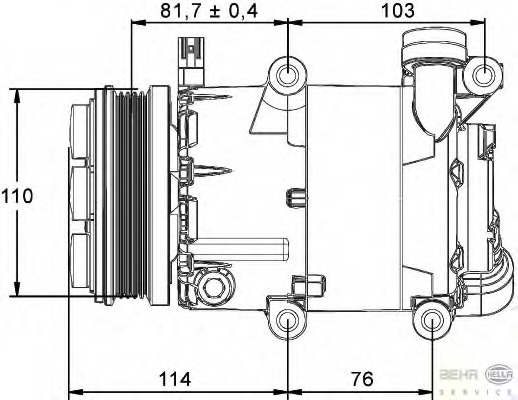 Compresor, climatizare 8FK 351 113-471 HELLA - Compresor/piese Compresor, climatizare 8FK 351 113-471 HELLA - Compresor/piese