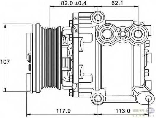 Compresor, climatizare 8FK 351 334-081 HELLA - Compresor/piese Compresor, climatizare 8FK 351 334-081 HELLA - Compresor/piese