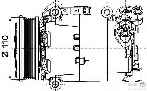 Compresor, climatizare 8FK 351 334-361 HELLA - Compresor/piese Compresor, climatizare 8FK 351 334-361 HELLA - Compresor/piese