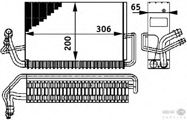 evaporator,aer conditionat 8FV 351 211-301 HELLA - Vaporizator